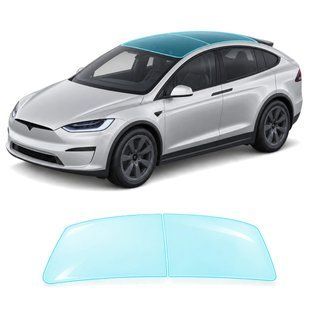 Купити Антигравійна захисна бронеплівка за лекалами для Tesla Model X II facelift 2021- зона даху 109342 Модельні лекала захисних плівок для Tesla