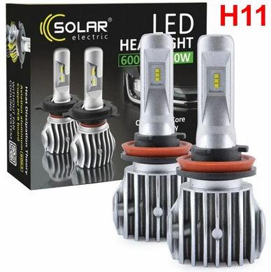 Купити LED лампи автомобільні Solar H11 12/24V 40W 6500K 6000Lm IP65 радіатор та кулер (CANBUS з обманкою) 2 шт (8611) 57542 LED Лампи Solar