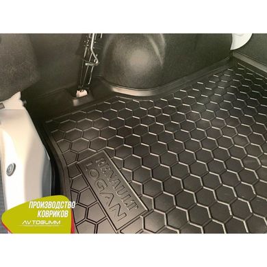 Купити Автомобільний килимок у багажник Renault Logan 2013- Sedan / Гумо - пластик 42319 Килимки для Renault