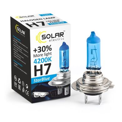 Купити Автолампа галогенна Solar StarBlue/H7/55W/12V/4200K 1 шт (1247) 38468 Галогенові лампи Китай