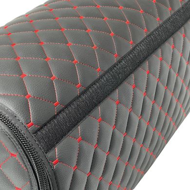 Купить Органайзер саквояж в багажник Skoda Premium (Основа Пластик) Эко-кожа Черный-Красная нить 62610 Саквояж органайзер
