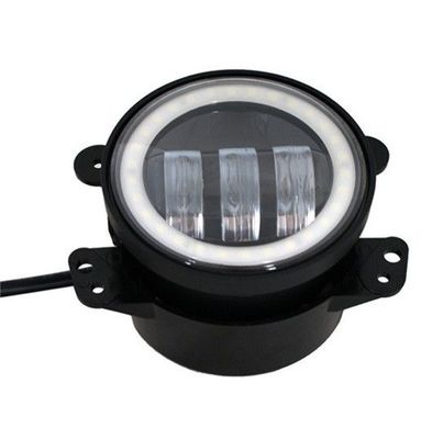 Купити Протитуманна LED фара кругла дальнє світло/лінза з ДХО/D-100 мм/30W/7000K 1 шт 8744 Протитуманні фари LED з лінзою і світло-тіньової кордоном