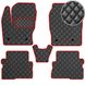 Купити Килимки в салон для Ford C-Max 2010- Екошкіра Чорні-Червоний 5 шт (Rombus) 68593 Килимки для Ford