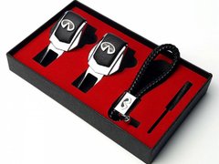 Купить Подарочный набор для Infiniti из заглушек и брелка с логотипом 36656 Подарочные наборы для автомобилиста