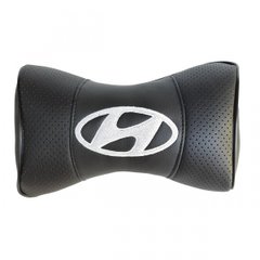 Купить Подушка на подголовник с логотипом Hyundai экокожа Черная 1 шт 8287 Подушка на подголовник - под шею дорожная