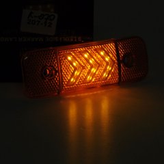 Купить Габарит LED прямоугольный 115х40 мм / 12/24V / 9 диодов Оранжевый 4 шт (MRT 60 K 060) 10098 Габаритные огни