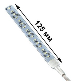 Купити Стрічка діодна алюміній 12V - 12,5 см - 2А 18LED - в силіконі ефект суцільної стрічки Біле світло (4014) 26581 Світлодіодні стрічки