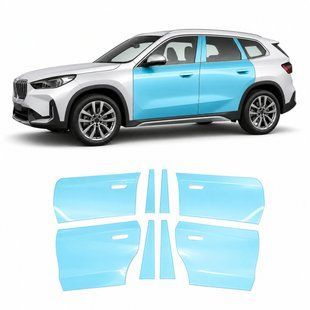 Купить Антигравийная защитная бронепленка по лекалам для BMW X1 U11 2022- зоны дверей и стойки окон 102287 Модельные лекала защитных пленок для Bmw
