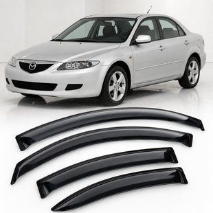 Купити Дефлектори вікон вітровики для Mazda 6 I Sd 2002-2007 Скотч 3M (AMM20602) Acrylic 4 шт 110604 Дефлектори вікон Mazda