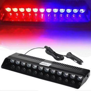 Купити Страбоскоп Світлодіодний 12V DRL 330x100 мм 12LED (B-R) прикурювання вимикач на присосках (KING S12) 94977 Мигалки - Стробоскопи