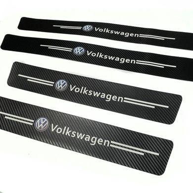 Купити Захисна плівка накладка на пороги для Volkswagen Чорний Карбон 4 шт 42643 Захисна плівка для порогів та ручок