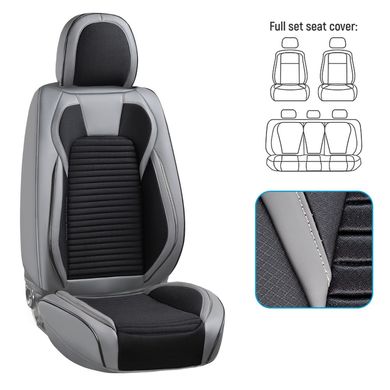 Купить Чехлы Накидки для сидений Voin 5D Комплект Полоска Черно-Серые Серый кант (V-8803 Gy/Bk) 67116 Накидки для сидений Premium (Алькантара)