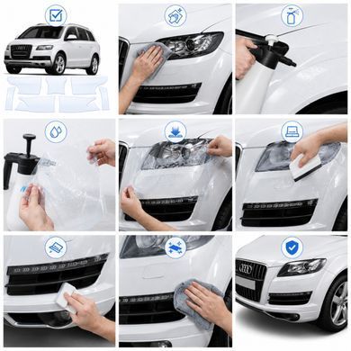 Buy Pre-cut paint protection film for Audi Q7 4L 2005-2015 - mirrors 101672 Model-specific paint protection film patterns for Audi