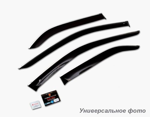 Купити Дефлектори вікон вітровики для Hyundai Sonata VIII (DN8) седан 2019- з хром молдингом 6060 Дефлектори вікон Hyundai