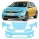 Buy Pre-cut paint protection film for Volkswagen Golf VII facelift 2017-2020 - front end 109868 Model patterns of protective films for Volkswagen
