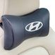 Купити Подушка на підголівник з логотипом Hyundai екокожа Чорна 1 шт 8287 Подушки на підголовник - під шию - 2 фото из 4