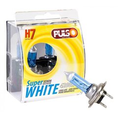 Купить Автолампа галогенная Pulso Super White/ H7 / 55W / 12V / 4200K 2 шт (LP-72551) 38470 Галогеновые лампы Китай