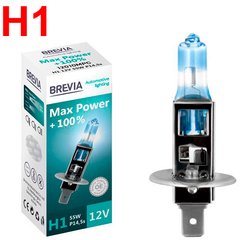 Купить Автолампа галогенная Brevia Max Power +100% H1 12V 55W 1 шт (12010MPC) 38199 Галогеновые лампы Brevia