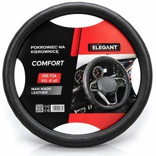 Купити Чохол керма Elegant XXL 45-47 см Перфорація 1 шов Екошкіра Чорний (EL105 724) 86529 Чохли Руля Екошкіра