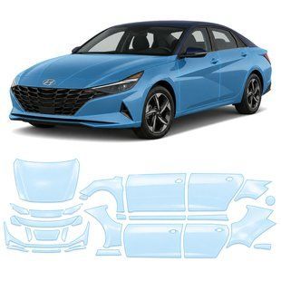 Купить Антигравийная защитная бронепленка по лекалам для Hyundai Elantra CN7 2020-2023 - полный кузов 104901 Модельные лекала защитных пленок для Hyundai