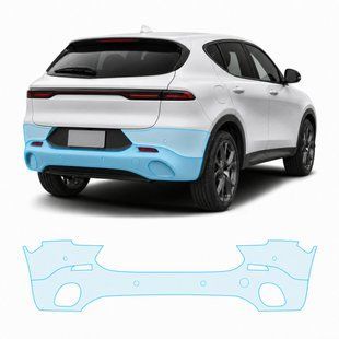 Купить Антигравийная защитная бронепленка по лекалам для Dodge Hornet I 2023- задний бампер 104115 Модельные лекала защитных пленок для Dodge
