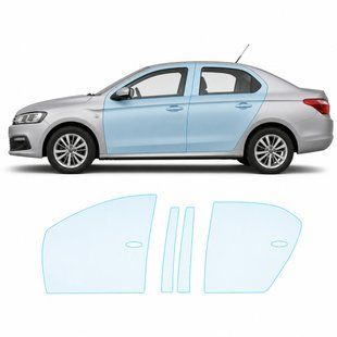 Buy Pre-cut paint protection film for Citroen C-Elysee I facelift 2017-2022 - doors and windows pillars 103849 Model-specific paint protection film patterns for Citroen