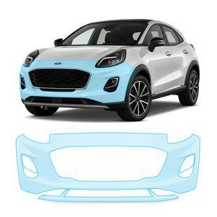 Купити Антигравійна захисна бронеплівка за лекалами для Ford Puma I 2019- передній бампер 104514 Модельні лекала захисних плівок для Ford