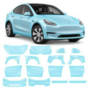 Купити Антигравійна захисна бронеплівка за лекалами для Tesla Model Y I 2020-2024 - повний кузов 109353 Модельні лекала захисних плівок для Tesla