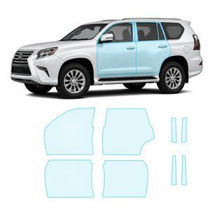 Buy Pre-cut paint protection film for Lexus GX J150 facelift 1 2014-2019 - doors and windows pillars 106153 Model-specific paint protection film patterns for Lexus
