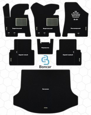 Buy EVA floor mats for Kia Sportage 2010-2015 Europe (Metal heel pad) Black 5 pcs 60758 Floor mats for KIA