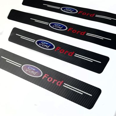 Купити Захисна плівка накладка на пороги для Ford Чорний Карбон 4 шт 42644 Захисна плівка для порогів та ручок