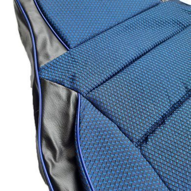 Buy Pilot seat covers for VAZ 2108-99-2115 Black leatherette Blue fabric 23563 PILOT covers