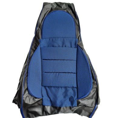 Buy Pilot seat covers for VAZ 2108-99-2115 Black leatherette Blue fabric 23563 PILOT covers