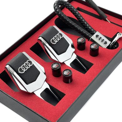 Купити Подарунковий набір №1 для Audi (заглушки ременя / ковпачки на ніпель / брелок) 56242 Подарункові набори для автомобіліста