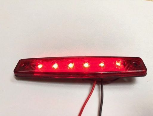 Купити Габарит LED прямокутний 100х10 мм / 12/24V / 6 діодів / Червоний 1 шт MRT (104 K 022) 8341 Габаритні вогні