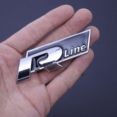 Купити Емблема з написом "R-Line" скотч 3М 70мм метал (Польща) 22132 Емблема напис на іномарки