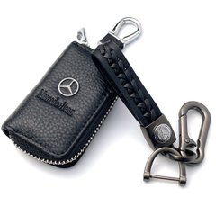 Купити Автонабір №4 для Mercedes / Брелок з карабіноми чохол для автоключів з логотипом / тиснена шкіра 38632 Подарункові набори для автомобіліста
