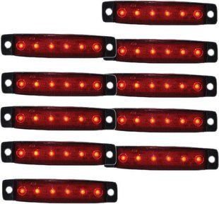 Buy LED rectangular size 100x10 mm / 24V / 6 diodes / Red 10 pcs (201306) 8342 Side lights