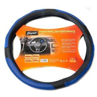 Buy Steering wheel cover L 39-41 cm Eco-leather Black-Blue (EL105 416) 44605 Steering Wheel Covers Eco-leather