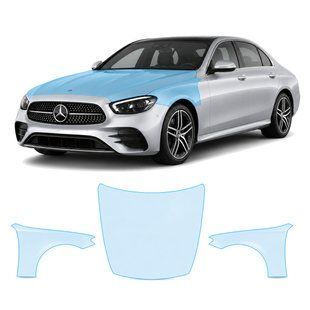 Купити Антигравійна захисна бронеплівка за лекалами для Mercedes-Benz E-Class W213 facelift 2020-2023 - капот і передні крила 106819 Модельні лекала захисних плівок для Mercedes-Benz