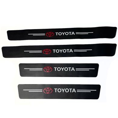 Купити Захисна плівка накладка на пороги для Toyota Чорний Карбон 4 шт 42645 Захисна плівка для порогів та ручок