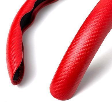 Buy Steering wheel cover cover universal SM Matte Carbon 3D Red 63194 Steering Wheel Covers