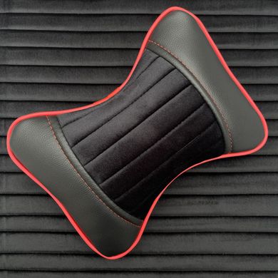 Купить Накидки на передние сидения Алькантара Napoli Premium Черные Красный кант 2 шт 32545 Накидки для сидений Premium (Алькантара)