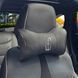 Buy Headrest pillow with Lincoln logo Eco-leather 3D Colored logo Black-Brown edging 1 pc 91805 Pillows for the headrest - under the neck