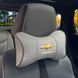 Купити Подушка на підголівник з логотипом Chevrolet Екошкіра 3D Кольоровий лого Сірі-Сірий кант 1 шт 91755 Подушки на підголовник - під шию - 1 фото из 4