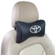 Купить Подушка на подголовник с логотипом Toyota экокожа Черная 1 шт 8289 Подушки на подголовник - под шею - 1 фото из 4
