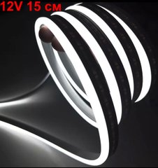 Купить LED Лента гибкая cиликон 12v 15 см Белый Неон (боковое свечение 12 мм 6 мм) 26427 Подсветки - Стопы внутрисалонные
