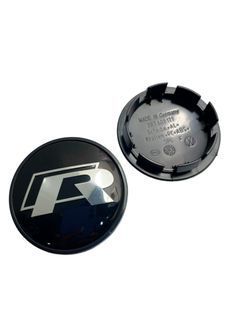 Buy Wheel cap Volkswagen R silver black plastic 1 pc 65 mm OEM 3b7601171 (cap, plug) 94632 Titanium caps