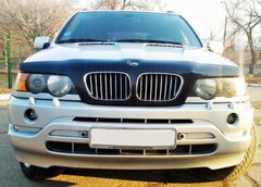 Купить Дефлектор капота мухобойка для BMW Х5 (Е53) 2000 - 2004 c облицовкой радиатора / безы выреза под знак 9227 Дефлекторы капота Bmw