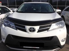 Купить Дефлектор капота мухобойка для Toyota Rav 4 2013- Темный с подгибом 571 Дефлекторы капота Toyota